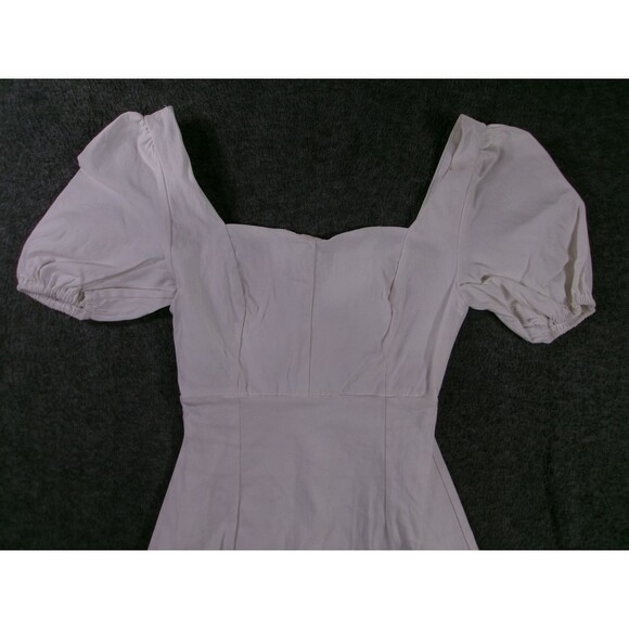 Altar'd State Dress Womens XS White Puff Sleeve Square Neck A-Line Mini Dress - Picture 2 of 10